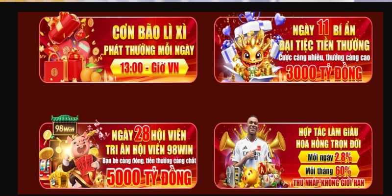 3 khuyến mãi 98win thành viên mới nên tìm hiểu chi tiết